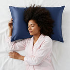 Taie d'Oreiller en Soie Premium - Bleu Minuit