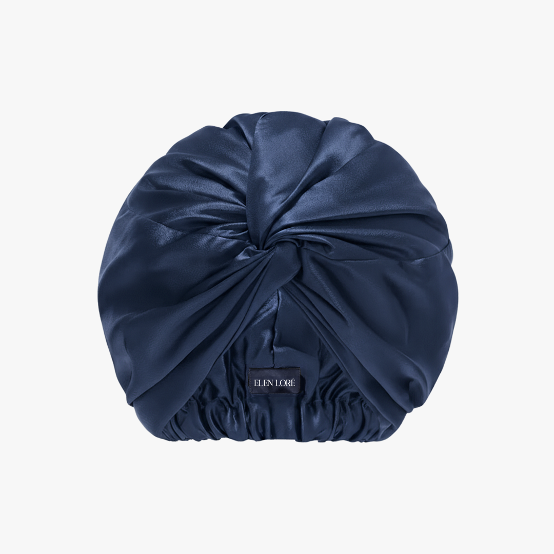 Bonnet en Soie Premium - Bleu Minuit