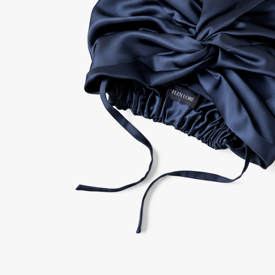 Bonnet en Soie Premium - Bleu Minuit