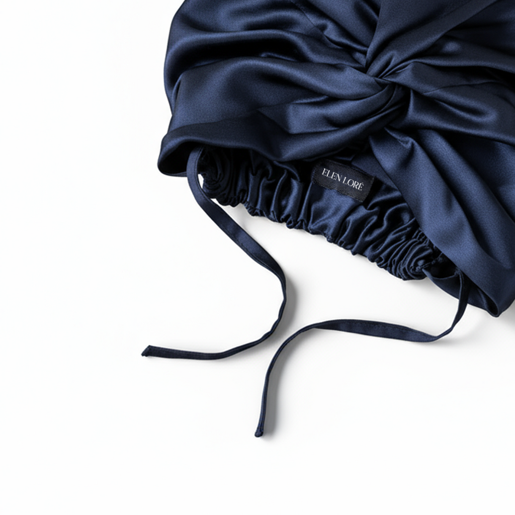 Bonnet en Soie Premium - Bleu Minuit