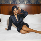 Bonnet en Soie Premium - Bleu Minuit