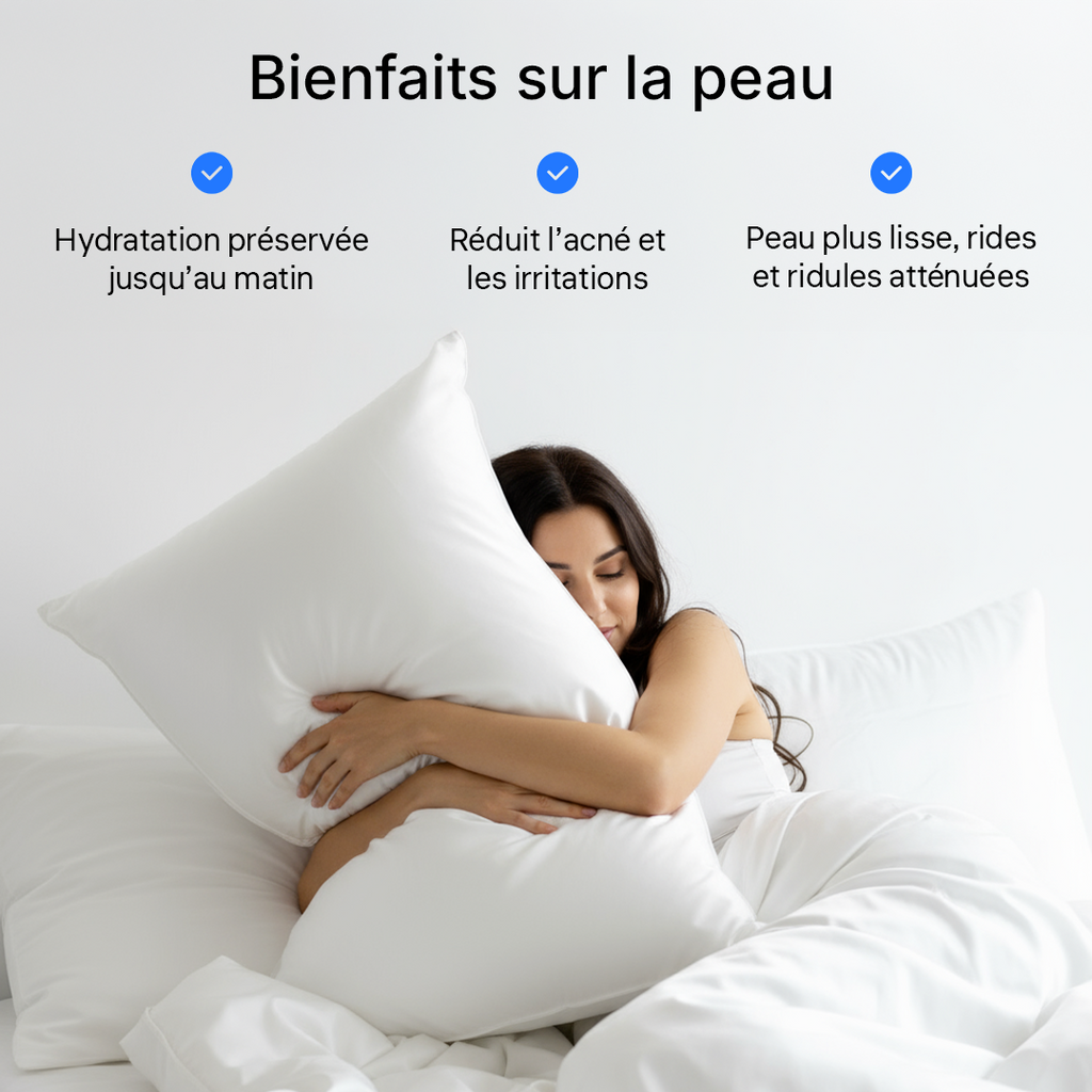 Taie d'Oreiller en Soie Premium - Lait d'Ivoire