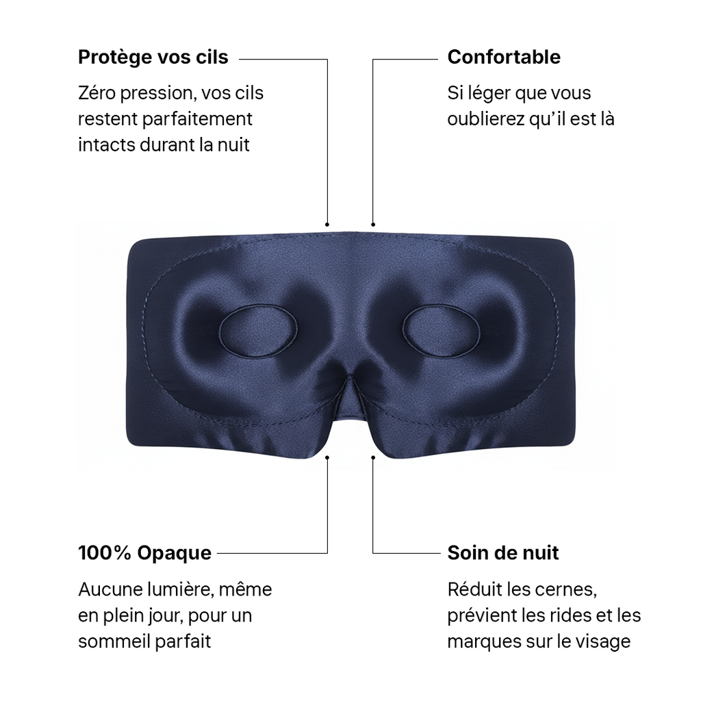 Masque de Nuit en Soie Premium - Bleu Minuit