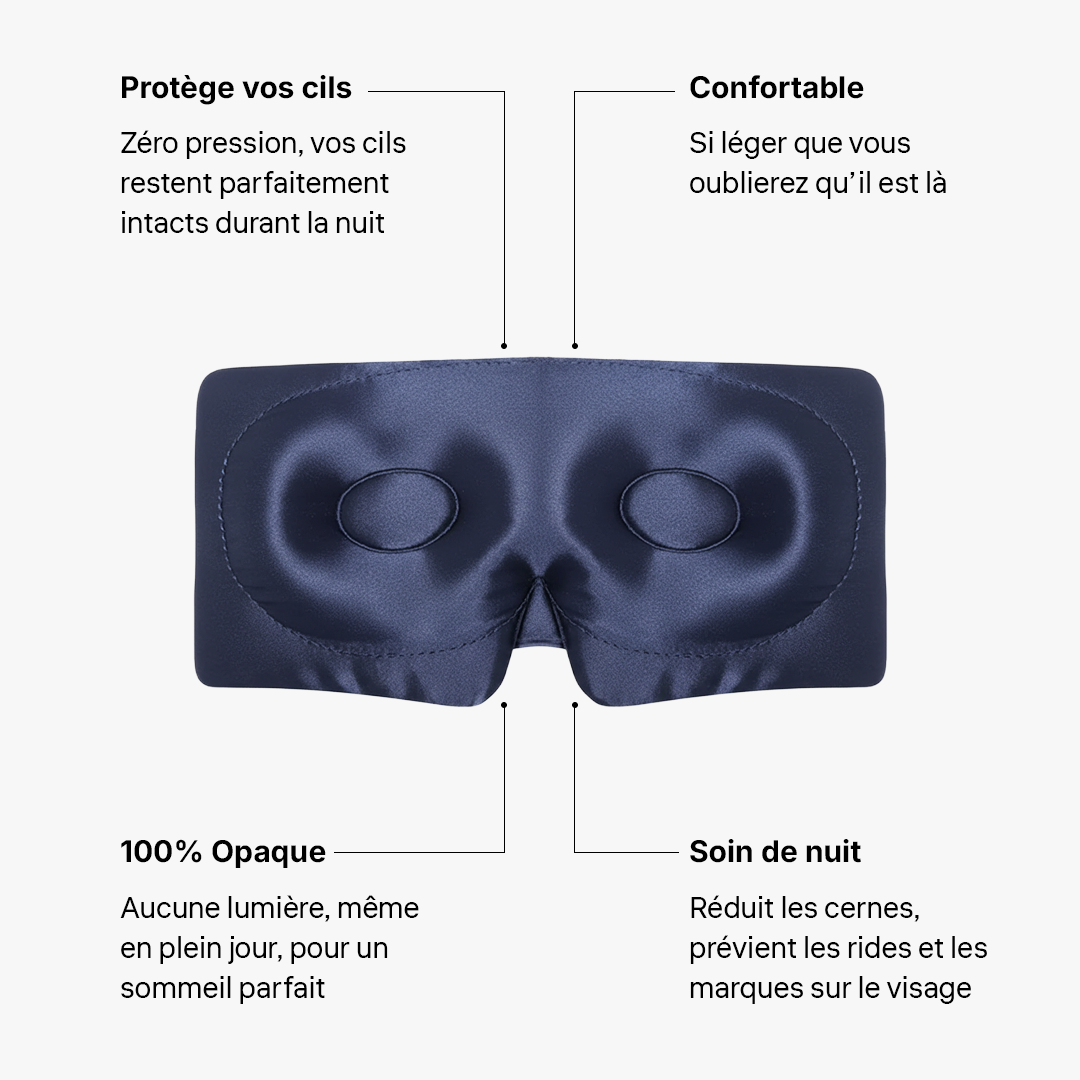 Masque de Nuit en Soie Premium - Bleu Minuit