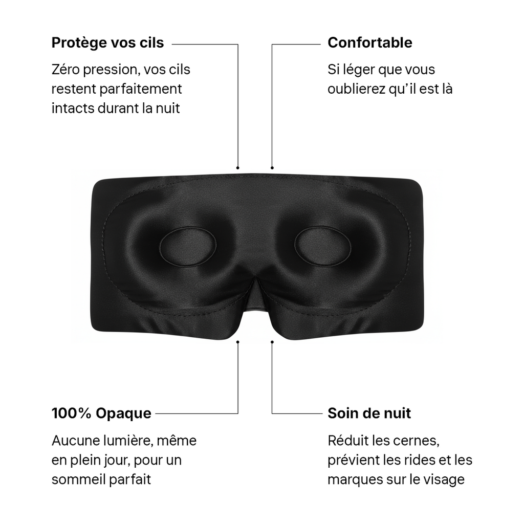 Masque de Nuit en Soie Premium - Velours Noir
