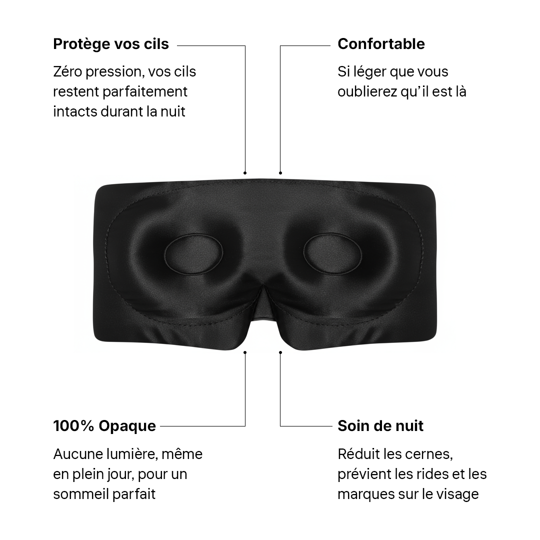 Masque de Nuit en Soie Premium - Velours Noir