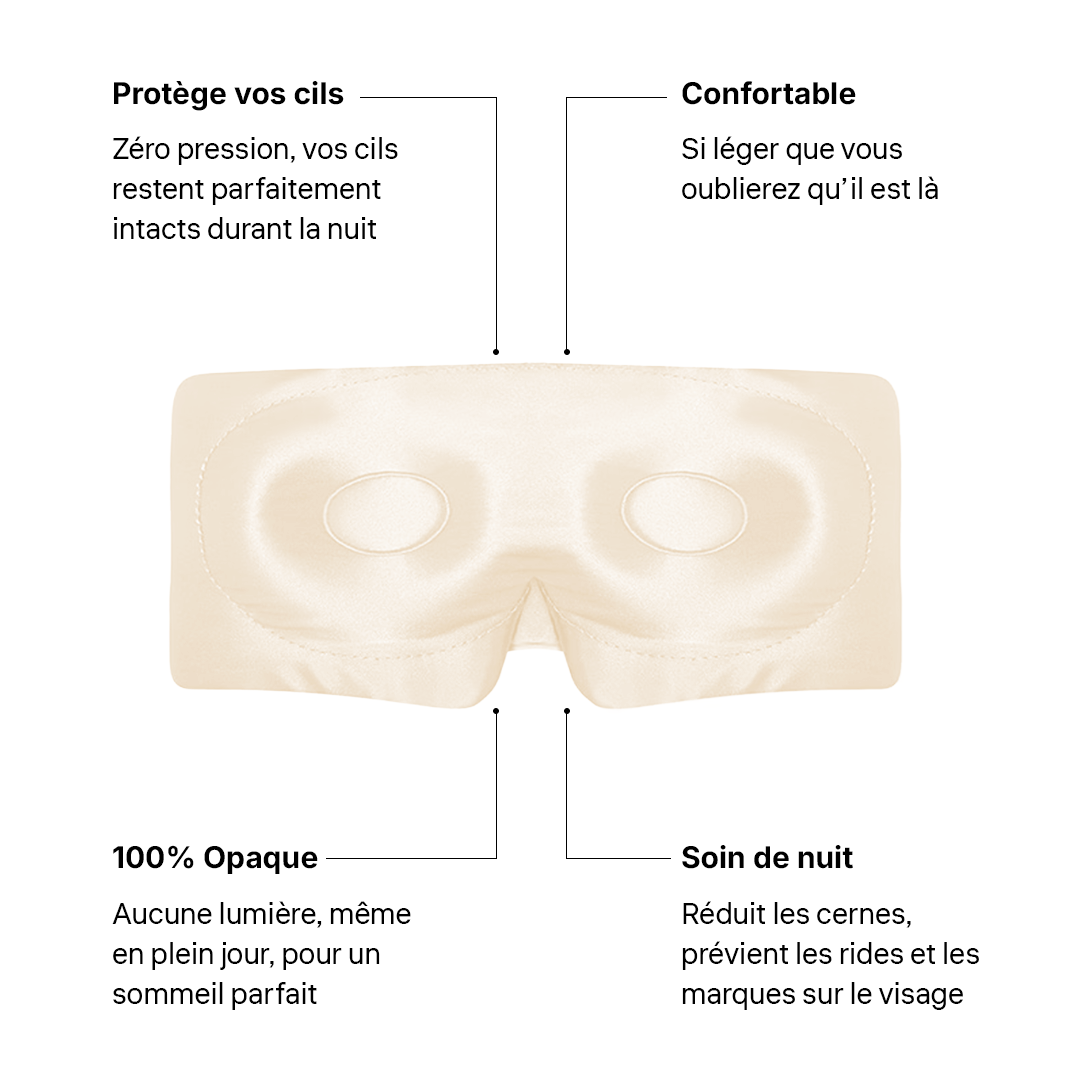 Masque de Nuit en Soie Premium - Perle de Champagne
