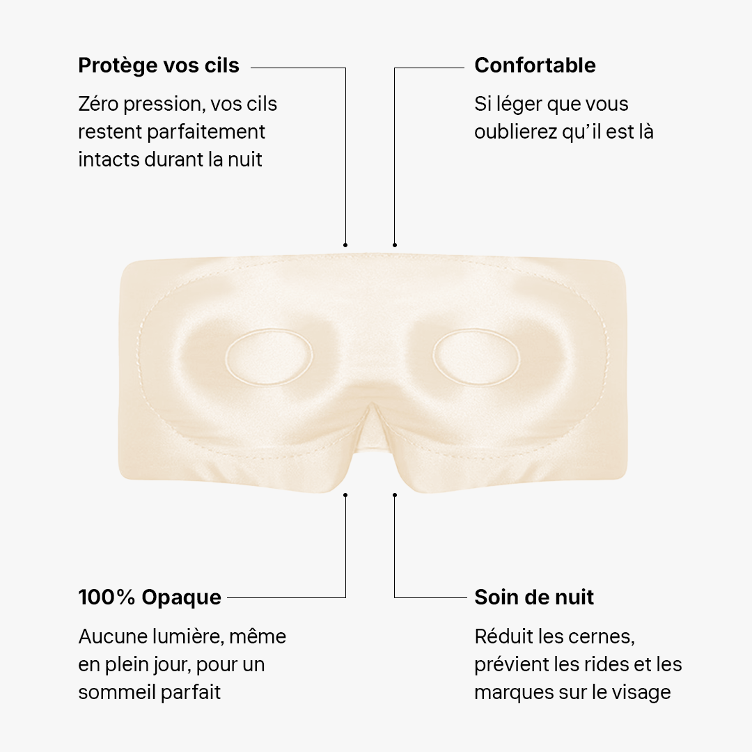 Masque de Nuit en Soie Premium - Perle de Champagne