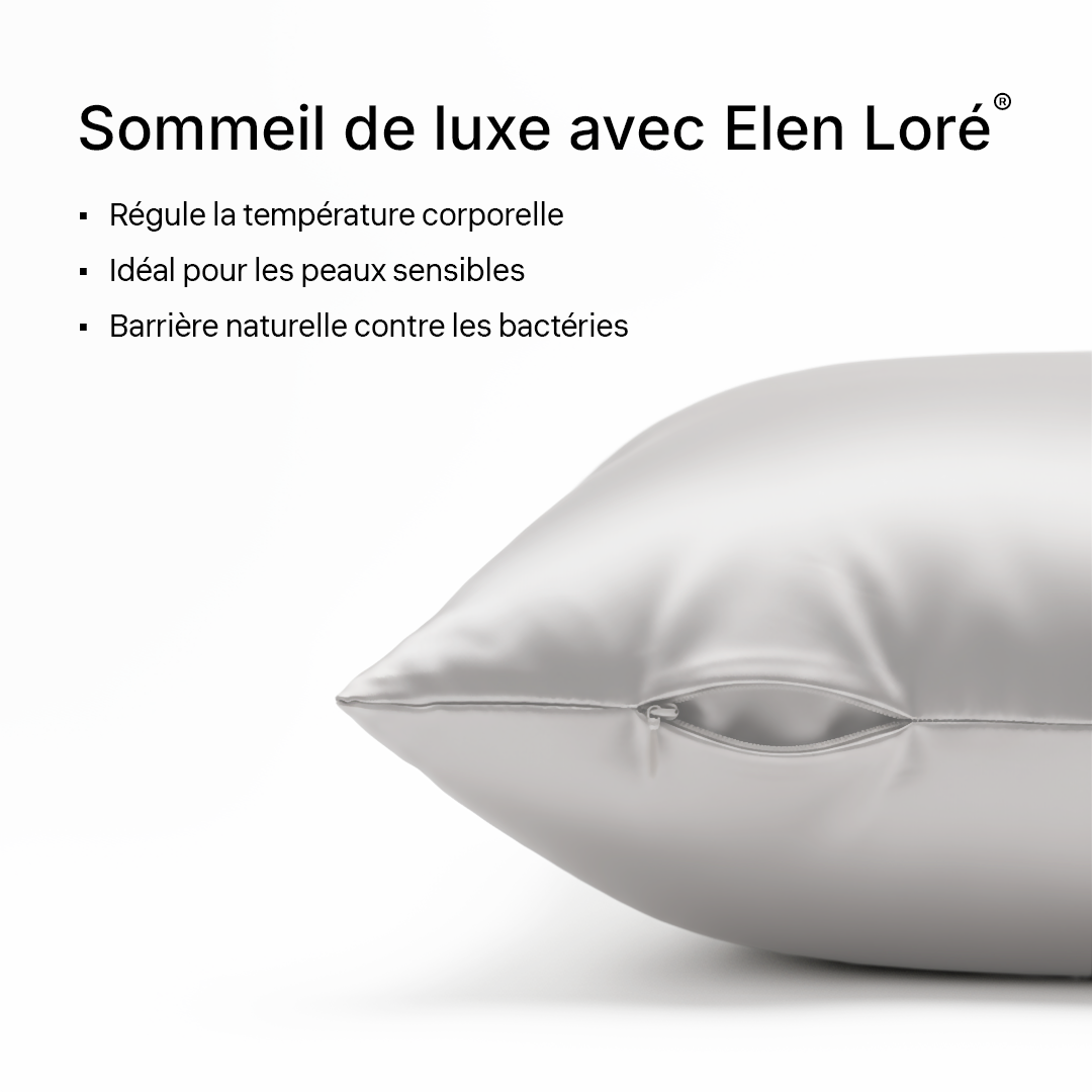 Taie d'Oreiller en Soie Premium - Perle Grise